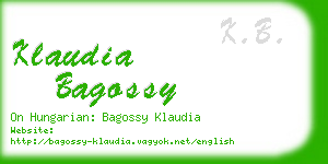 klaudia bagossy business card